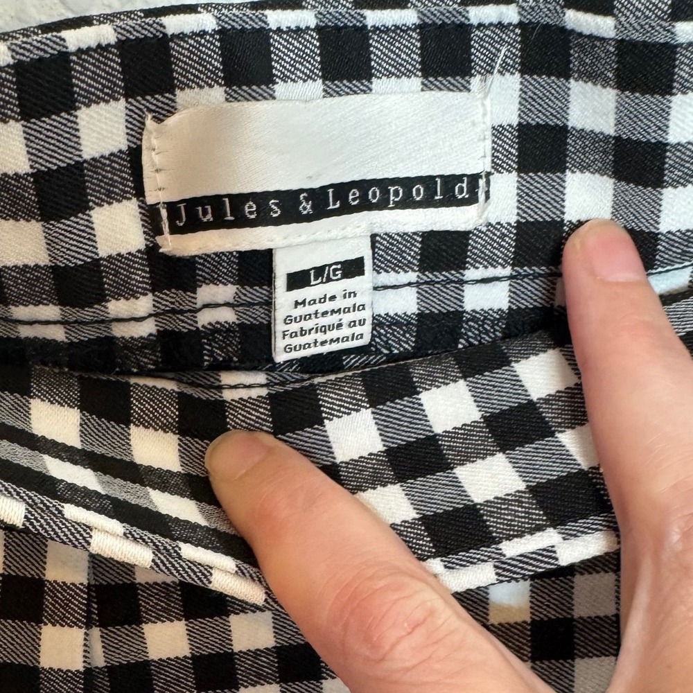 Jules & Leopold Gingham Pixie Pants Crop Ankle High Rise - Picture 5 of 6